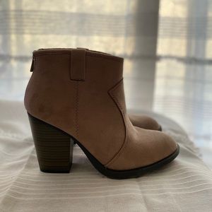 Soda Faux Suede Bootie Boot- Taupe